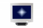 Cathode Ray Tube Monitor On White Background Stock Photo