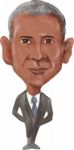 American President Barack Obama Caricature Stock Photo