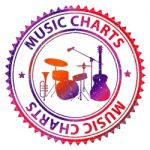 Music Charts Represents Best Seller And Acoustic Stock Photo