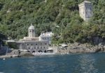 The Abbey Of San Fruttuoso And The Tower Of Doria Stock Photo