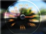 Speedometer Scoring High Speed In A Fast Motion Blur Stock Photo