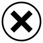 X-cross Rounded Icon -  Iconic Design Stock Photo