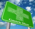 Gastric Ulcer Represents Ill Health And Disability Stock Photo