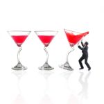 Man Protect From Red Cocktail Stock Photo