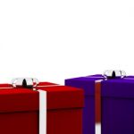 Red And Blue Gift Boxes Stock Photo