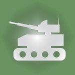 Tank Icon Means Armed War And Weapons Stock Photo