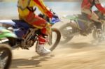 Motocross Bikes Racing Stock Photo