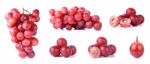 Red Grapes Isolated On A White Background Stock Photo