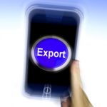 Export On Mobile Phone Means Sell Overseas Or Trade Stock Photo