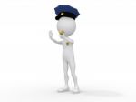 3D Police Officer Stock Photo