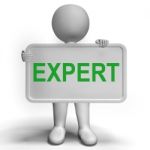 Expert Sign Showing Skills Proficiency And Capabilities Stock Photo