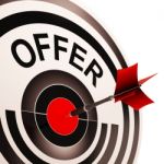 Offer Target Shows Discounts Reductions Or Sales Stock Photo
