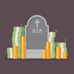 Graveyard With Cash Money Stock Photo