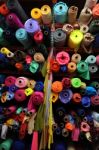Fabric Textile Rolls Stock Photo