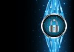 Technology Digital Cyber Security Lock Circle Background Stock Photo