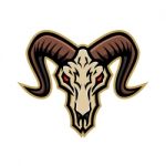 Bighorn Sheep Skull Mascot Stock Photo