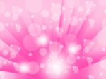 Pink Bubbles Background Means Shining Circles And Rays Stock Photo