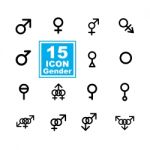 Gender Icon Set On White Background Stock Photo