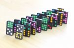 Row Of Colorful Dominoes Stock Photo