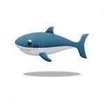 White Shark Cartoon Is Fish In Underwater To Sea Stock Photo