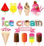 Collection Of Ice Creams Stock Photo