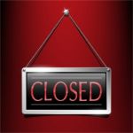 Closed Label Sign Silver Frame Luxury Hanging Style Stock Photo