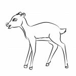 Deer Rat Cartoon - Line Drawn Stock Photo
