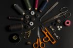 Clothing And Fashion Industry Tools Of Creation Stock Photo