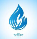 Water Drop In Hand Design For World Water Day Stock Photo