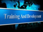 Training And Development Represents Coaching Learning And Lessons Stock Photo