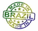 Made In Brazil Stamp Stock Photo