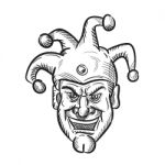 Crazy Medieval Court Jester Drawing Stock Photo