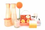Orange Aromatic Spa Set Stock Photo