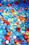 In Many Colors Bottle Caps Stock Photo