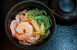 Japanese Prawn Noodle Soup Stock Photo