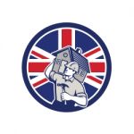 British Building Contractor Uk Flag Icon Stock Photo