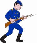 Union Army Soldier Bayonet Rifle Cartoon Stock Photo