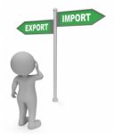 Export Import Sign Shows Trading Abroad 3d Rendering Stock Photo