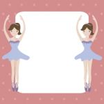 Ballet Girls Cartoon With Empty Space For Your Text Stock Photo