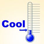 Cool Thermometer Shows Thermostat Frosty And Coldness Stock Photo