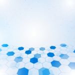 Abstract Hexagon With Lines And Points Background Stock Photo