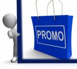 Promo Shopping Sign Shows Discount Reduction Or Save Stock Photo