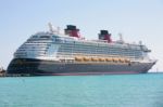Nassau-feb 5: Disney Dream, A New Cruise Ship, Enters In Nassau, Stock Photo