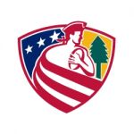 American Patriot Rugby Shield Stock Photo