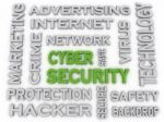 3d Image Cyber Security  Issues Concept Word Cloud Background Stock Photo