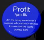 Profit Definition Button Stock Photo