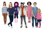 Group Of Children Standing Together Stock Photo