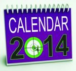 2014 Schedule Calendar Means Future Business Targets Stock Photo