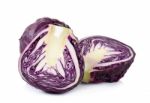 Red Cabbage Isolated On White Stock Photo