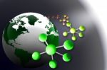 Earth And Molecules Stock Photo